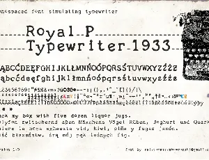 zai Royal P Typewriter 1933 font