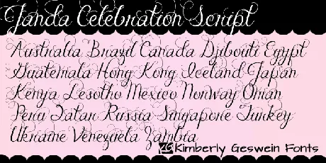 Janda Celebration Script font