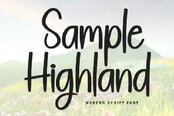 Sample Highland Script font