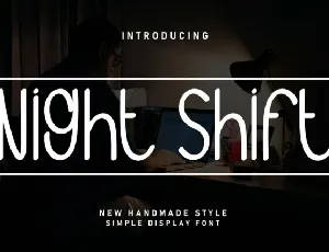 Night Shift Display font