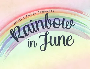 Rainbow in June font