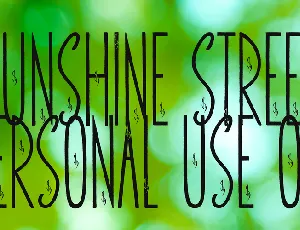 Sunshine Street Personal Use On font