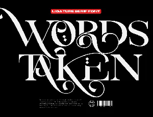 Words Taken Demo font