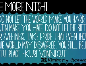 KG One More Night font