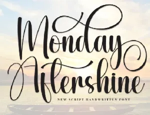 Monday Aftershine Calligraphy font