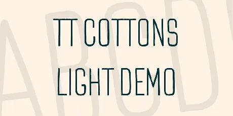 TT Cottons Light DEMO font