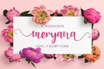 Meryana Lovely Script font