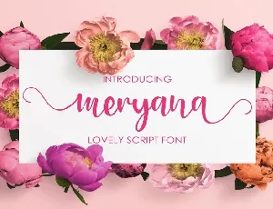 Meryana Lovely Script font