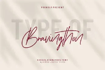 Bravingthon Signature font