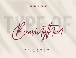 Bravingthon Signature font