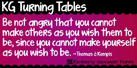 KG Turning Tables font