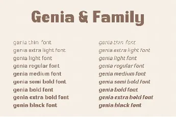 Genia Family font