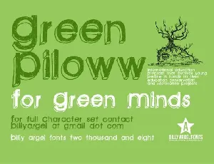 Green piloww font