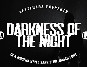 Darkness of the night font