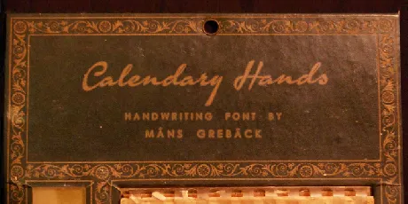 Calendary Hands PERSONAL USE DE font