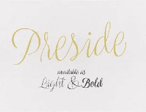 Preside Script Free font