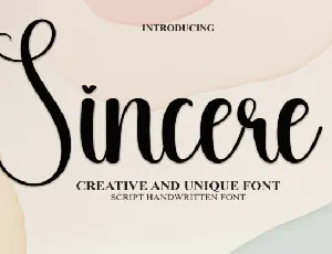 Sincere Script font