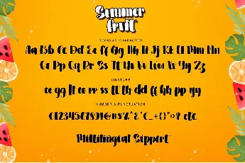 Summer Fruit-Personal use font