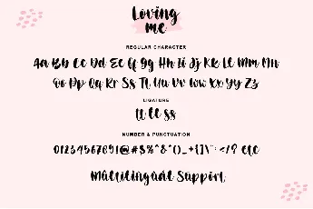 Loving me - Personal use font