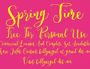 Spring Time Personal Use font