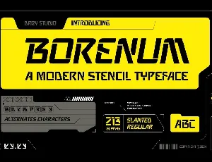 Borenum Demo font