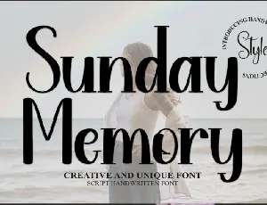 Sunday Memory Display font