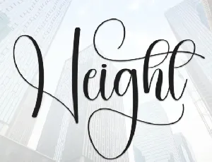 Height Calligraphy font