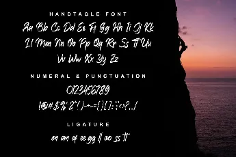 Handtagle font