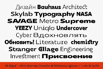 Dx Rigraf font