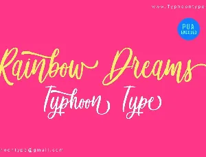 Rainbow Dreams Script font