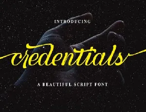 Credentials Script font