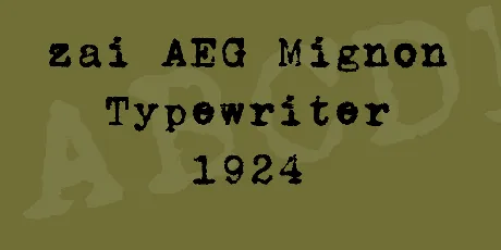 zai AEG Mignon Typewriter 1924 font