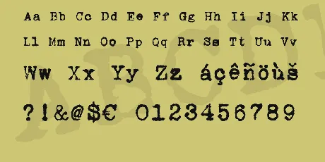 zai AEG Mignon Typewriter 1924 font