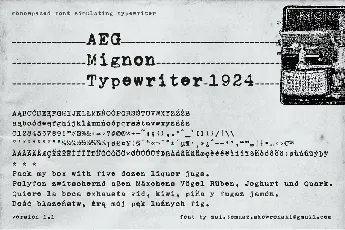 zai AEG Mignon Typewriter 1924 font