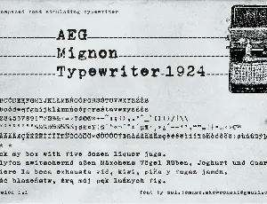 zai AEG Mignon Typewriter 1924 font