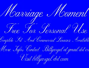 Marriage Moment Personal Use font