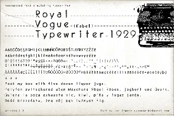 Royal Vogue Typewriter 1929 font