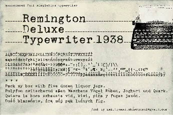 Remington Deluxe Typewriter 1938 font