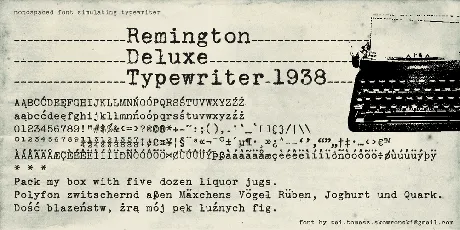 Remington Deluxe Typewriter 1938 font