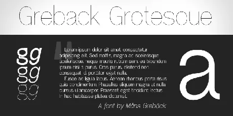 Greback Grotesque PERSONAL font