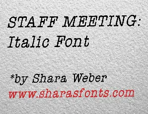 StaffMeetingPlainItalic font