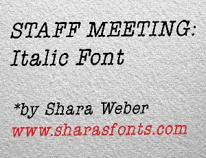 StaffMeetingPlainItalic font