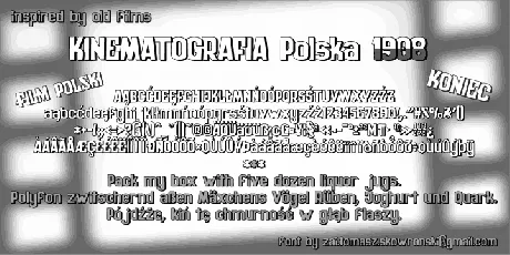 Kinematografia Polska 1908 font