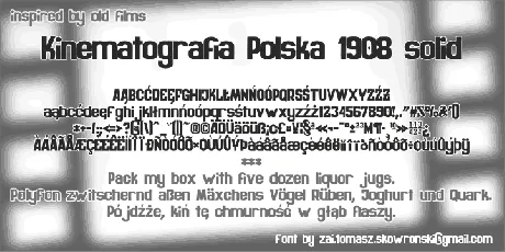 Kinematografia Polska 1908 font