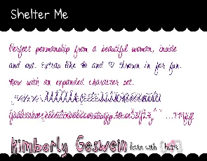 Shelter Me font