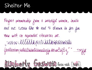 Shelter Me font