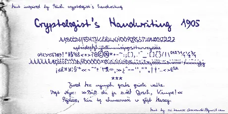 Cryptologist’s Handwriting 1905 font