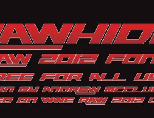 Rawhide Raw 2012 font