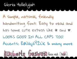 Gloria Hallelujah font