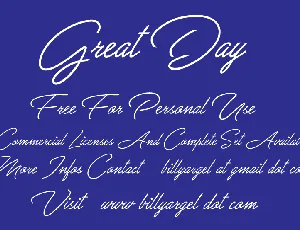 Great Day Personal Use font